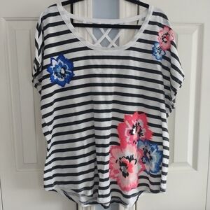 Lane Bryant Cap Sleeve Stripe Top 18/20